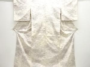 家屋風景模様織り出し西陣伝承紬着物アンサンブル